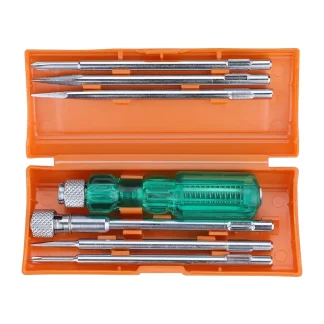 TAPARIA Screw Driver Set with Bulb – 840 (Neon, Silver and Green)